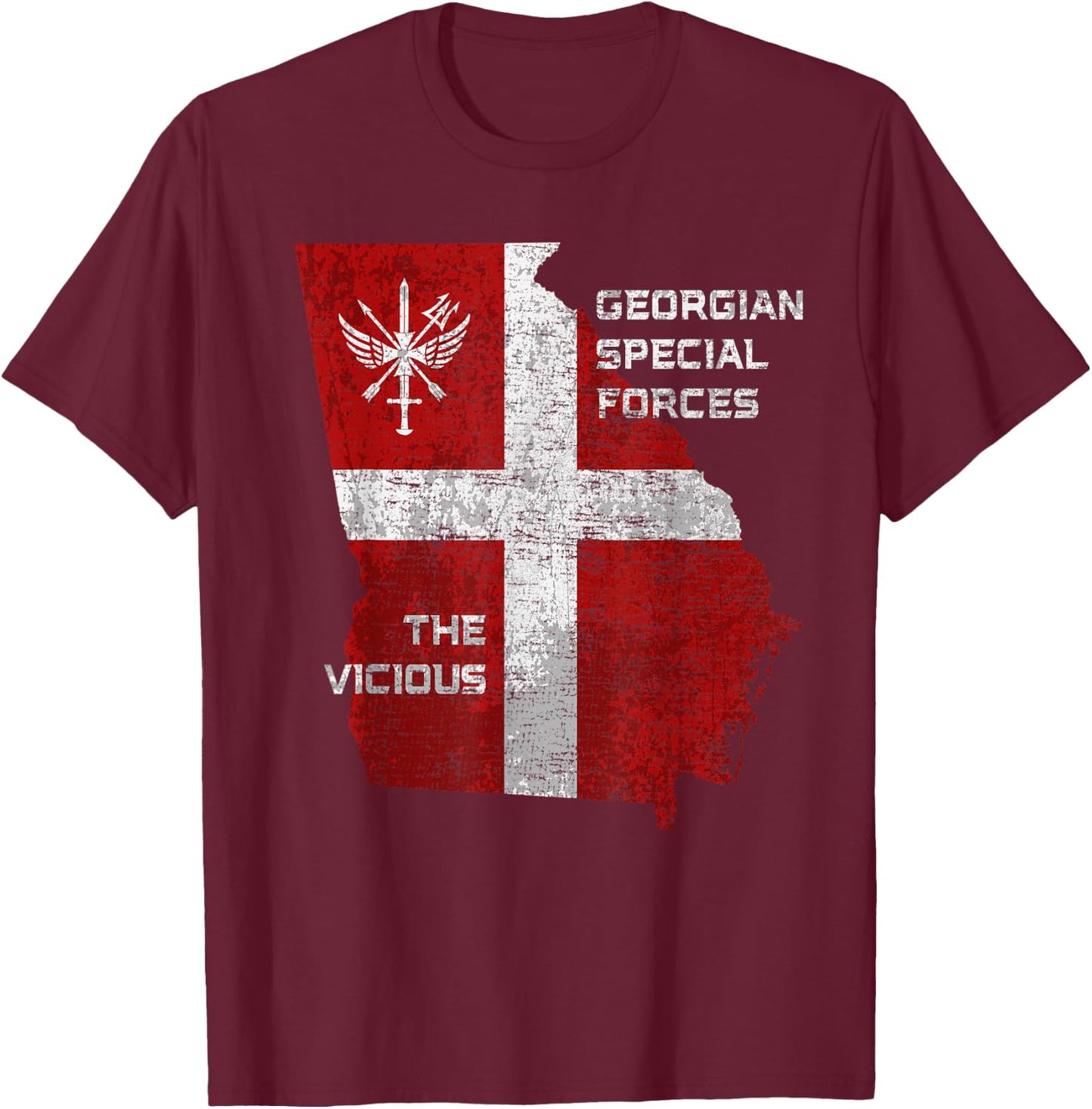 Georgian Army Special Force Georgia Defense Forces Patriot T-Shirt - T-Shirt | Maroon