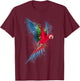 Parrot Colourful Art Animal Bird Motif T-Shirt - T-Shirt | Maroon