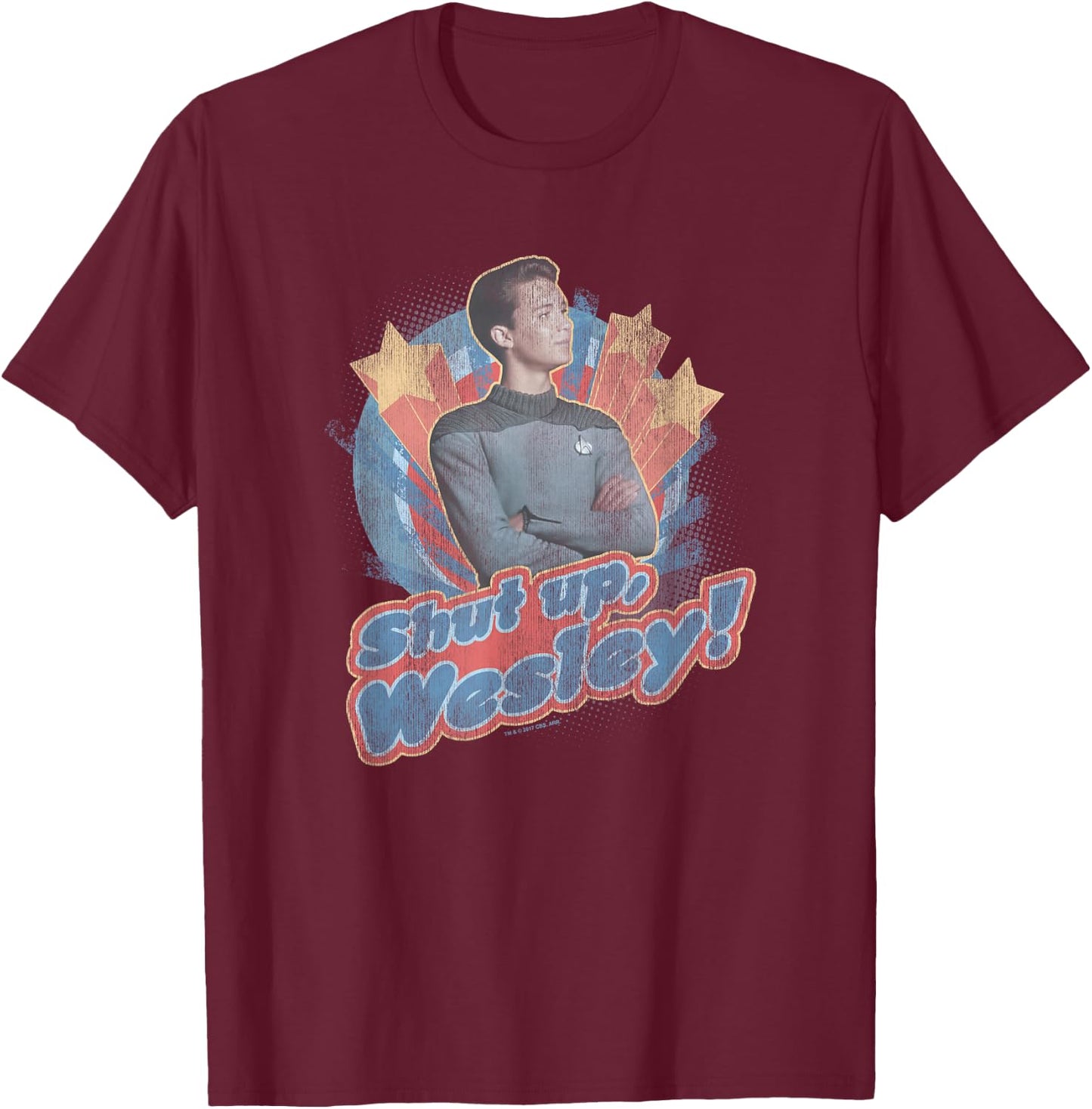 Star Trek Shut Up Wesley T-Shirt - T-Shirt | Maroon