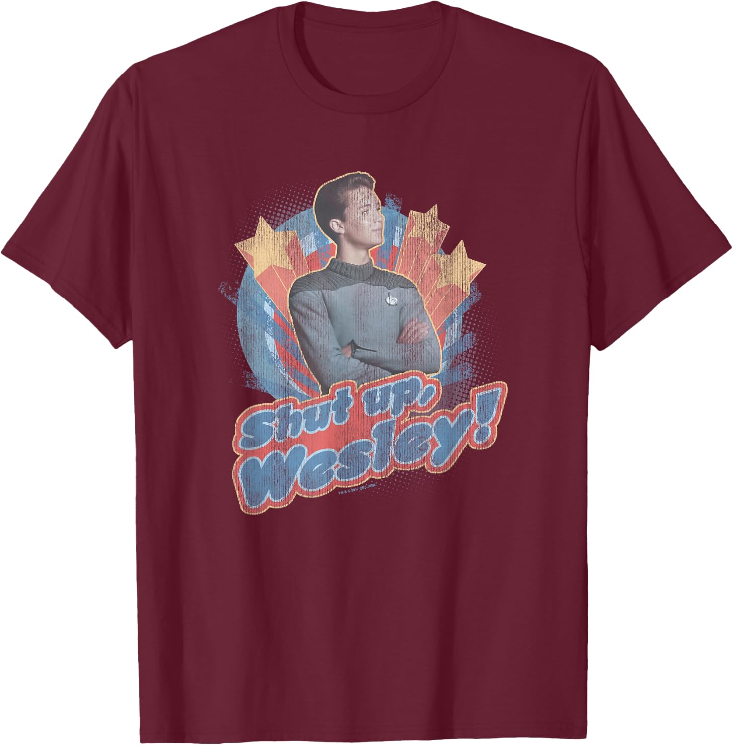 Star Trek Shut Up Wesley T-Shirt - T-Shirt | Maroon