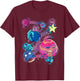 Funny Cat Astronaut Planets Outer Space Traveler T-Shirt - T-Shirt | Maroon