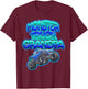 Monster Truck Grandpa Cool Blue Graffiti Style T-Shirt - T-Shirt | Maroon