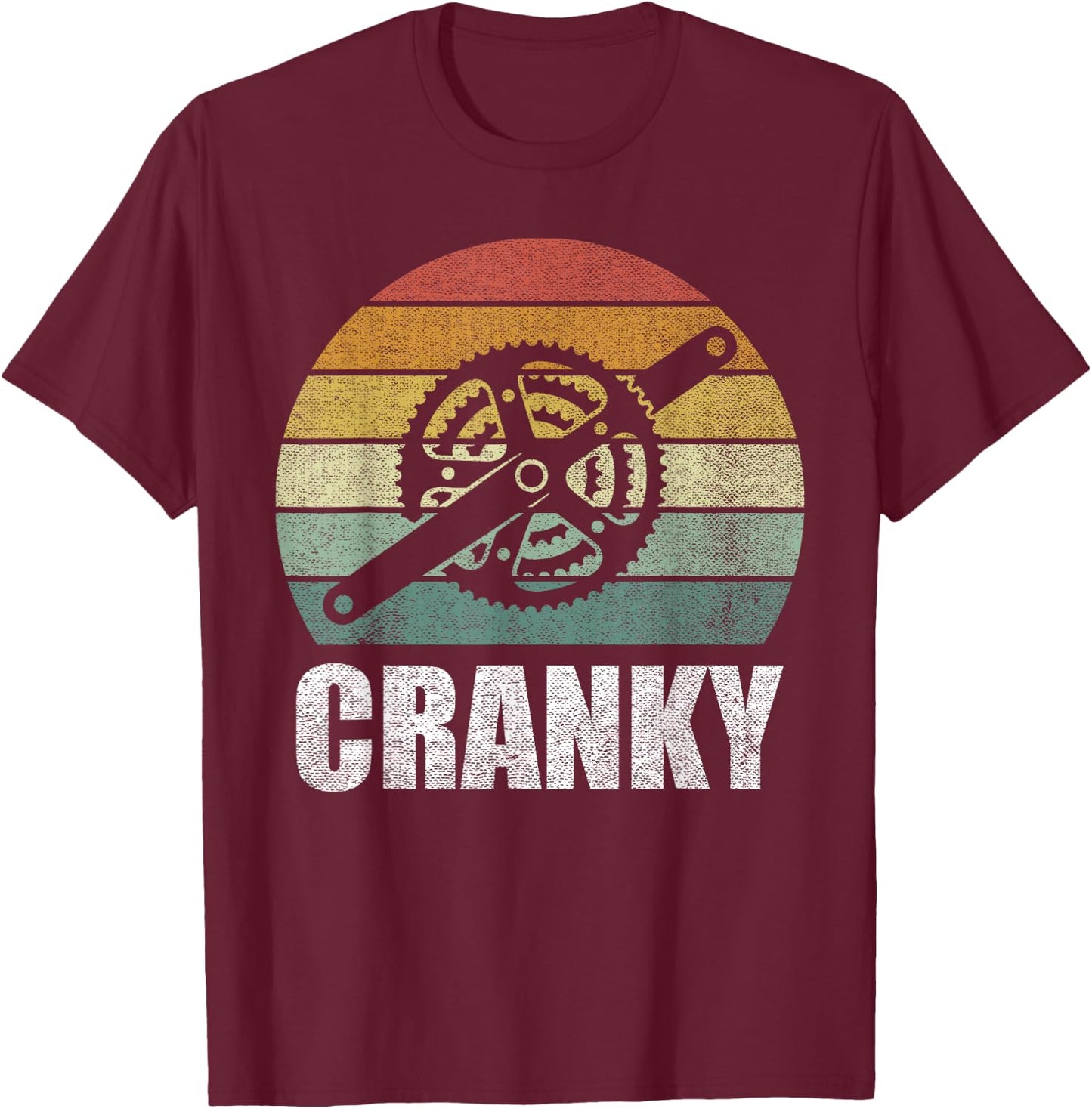 Vintage Retro Bicycle Cranky Gifts For Cycling Lovers Cranky T-Shirt - T-Shirt | Maroon