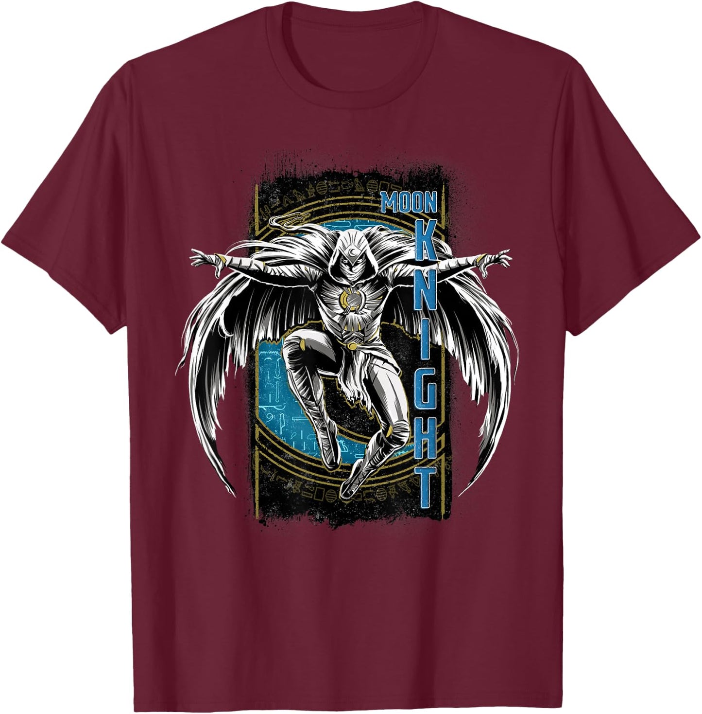 Marvel Moon Knight Egyptian Hieroglyphs Jump T-Shirt - T-Shirt | Maroon
