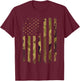USA Flag Camo Camouflage Military DD-214 Discharge DD214 Men T-Shirt - T-Shirt | Maroon