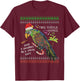Funny Christmas Tropical Parrot Ugly Christmas Sweater T-Shirt - T-Shirt | Maroon