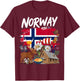 Norway Flag Costume Outfit Idea for Kids & Norwegian Themed T-Shirt - T-Shirt | Maroon