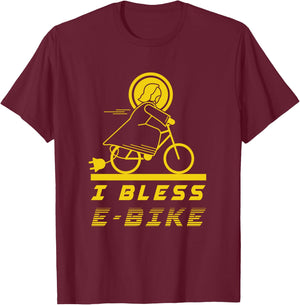 I Bless Jesus Christ E-Bike Bicycle Bike Sports Gift T-Shirt - T-Shirt | Maroon
