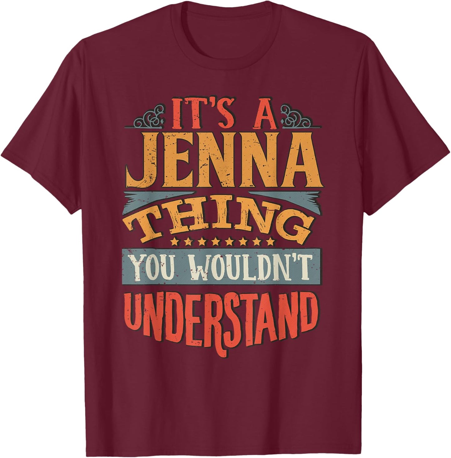 Jenna Name T-Shirt - T-Shirt | Maroon