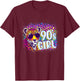 90's Girl Birthday Party Rainbow Leopard Print 1990s Women T-Shirt - T-Shirt | Maroon