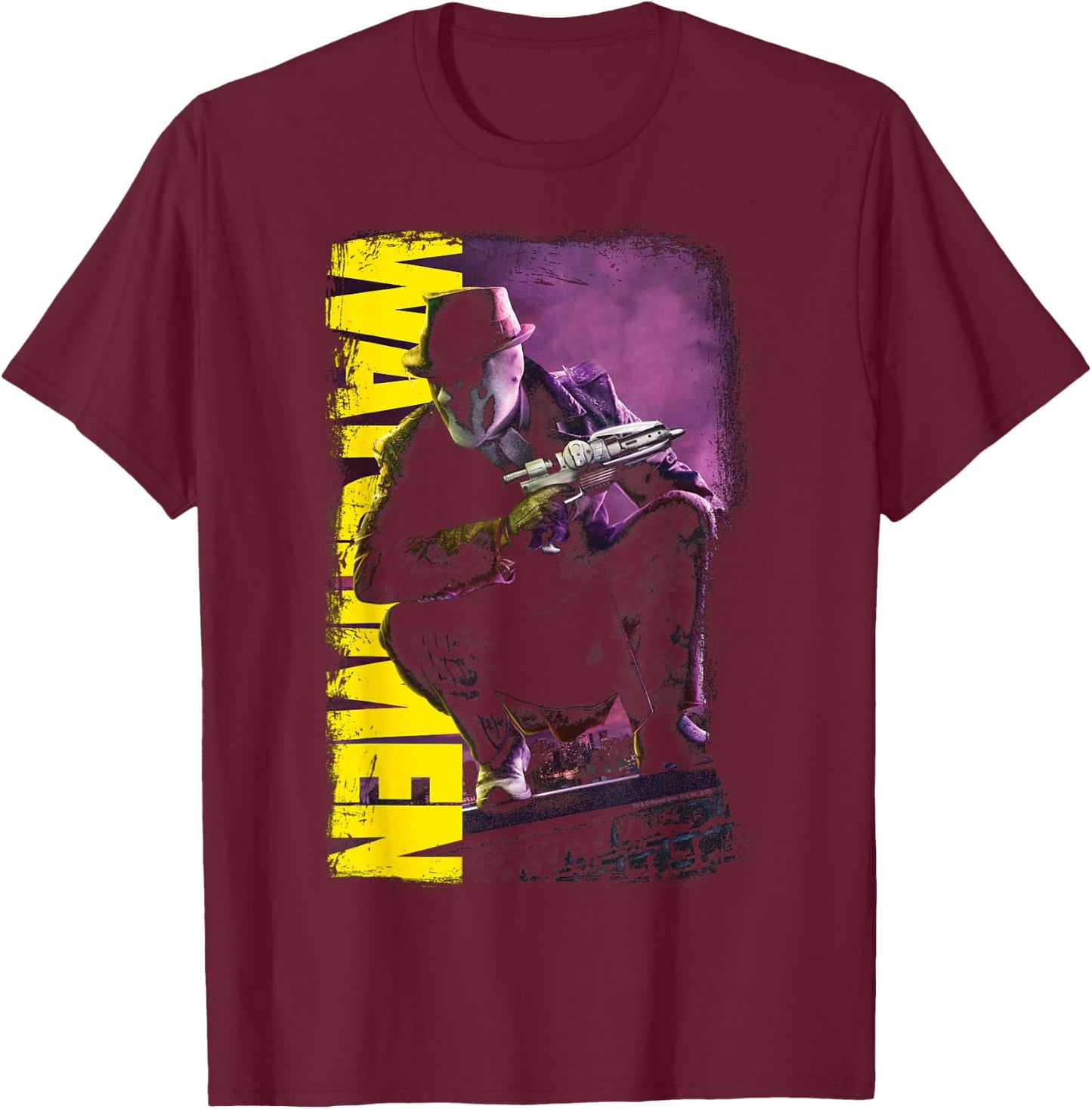 Watchmen Rorschach Perched T-Shirt - T-Shirt | Maroon