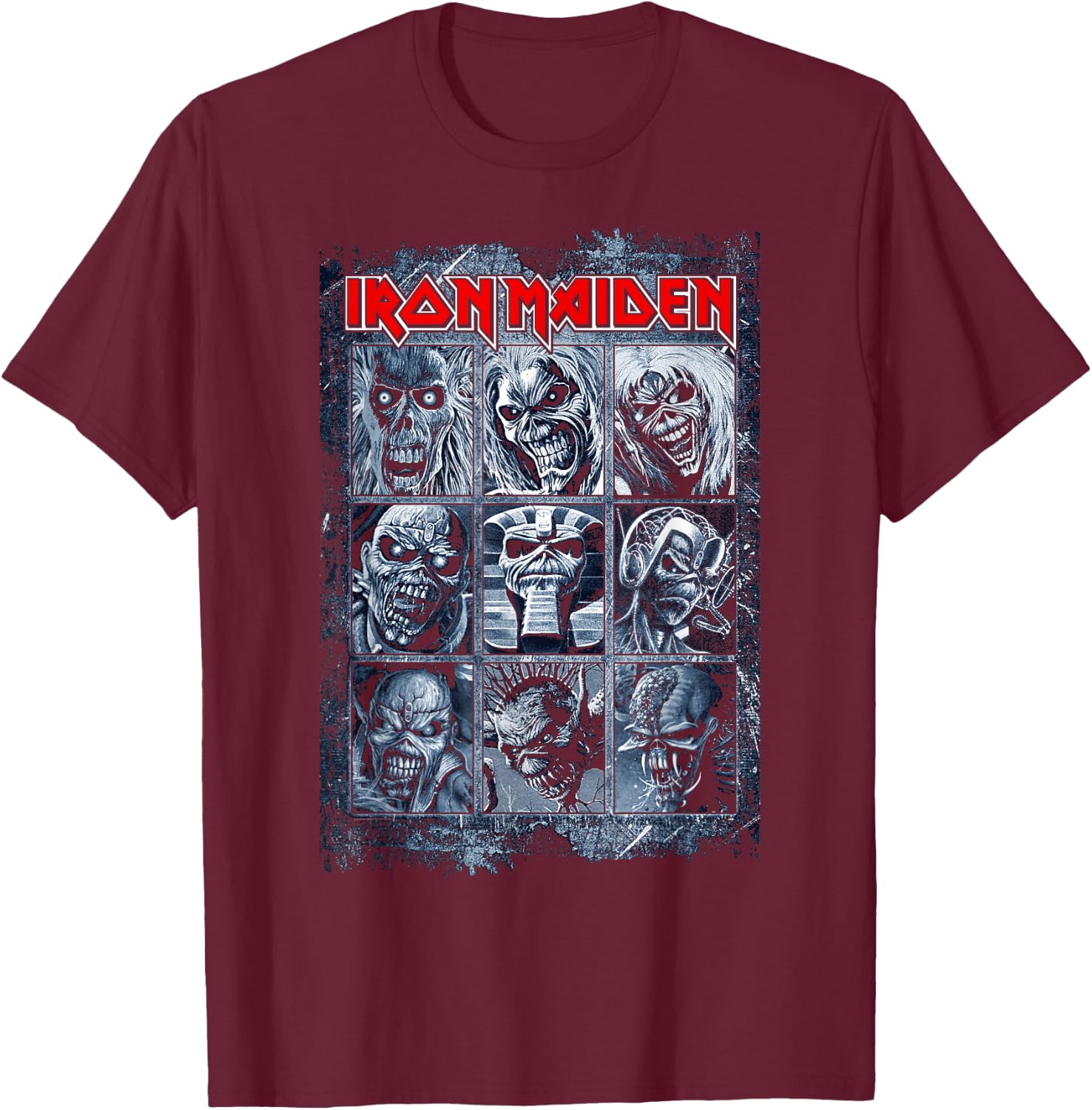 Iron Maiden - Nine Eddies T-Shirt - T-Shirt | Maroon