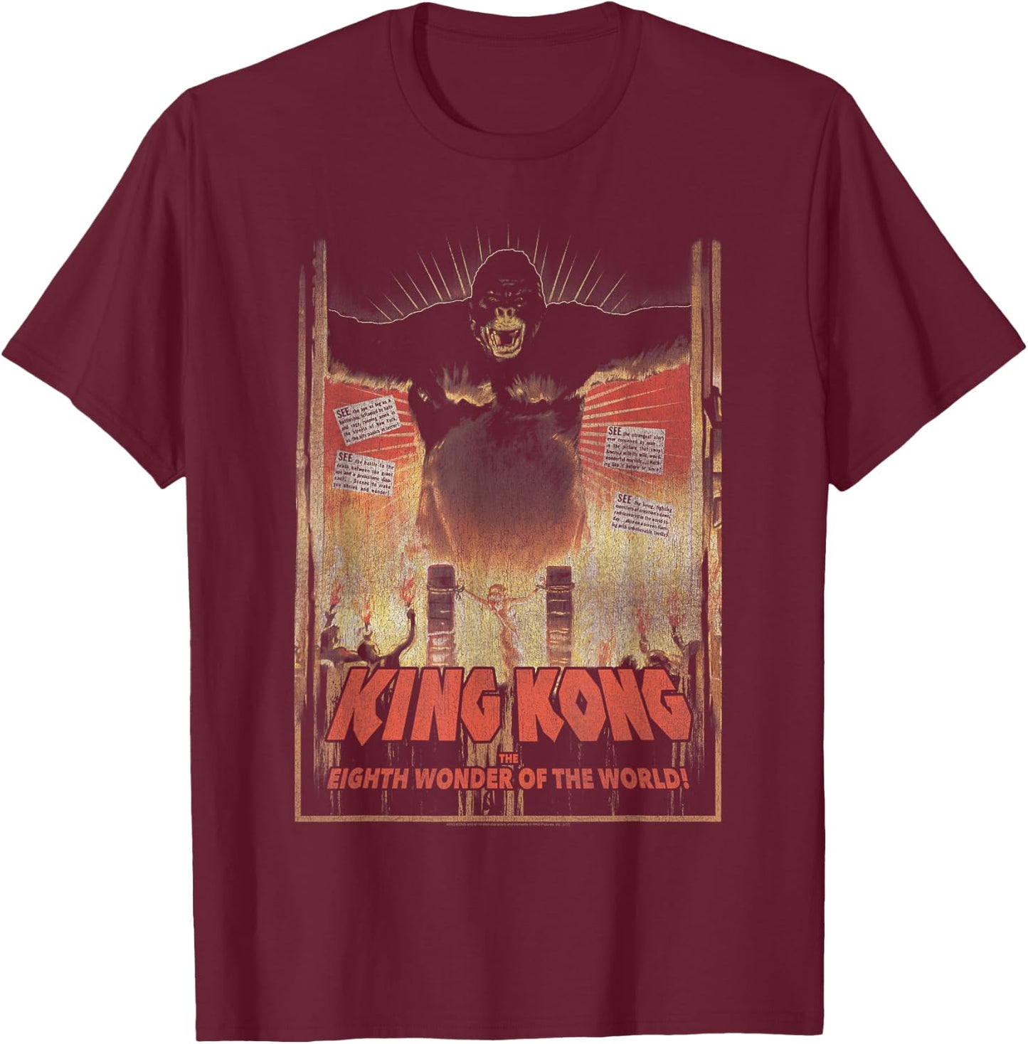 King Kong Eighth Wonder of The World T-Shirt - T-Shirt | Maroon