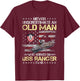 Never Underestimate an Old Man Who Served onUSS Ranger CV-61 T-Shirt - T-Shirt | Maroon