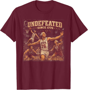 Undefeated Since 1776 George Washington Meme 4th of July T-Shirt - T-Shirt | Maroon
