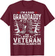 I'm A Dad Granddaddy Veteran T-Shirt - T-Shirt | Maroon