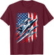 Patriotic Jets Fourth of July USA American Flag Men Women T-Shirt - T-Shirt | Maroon