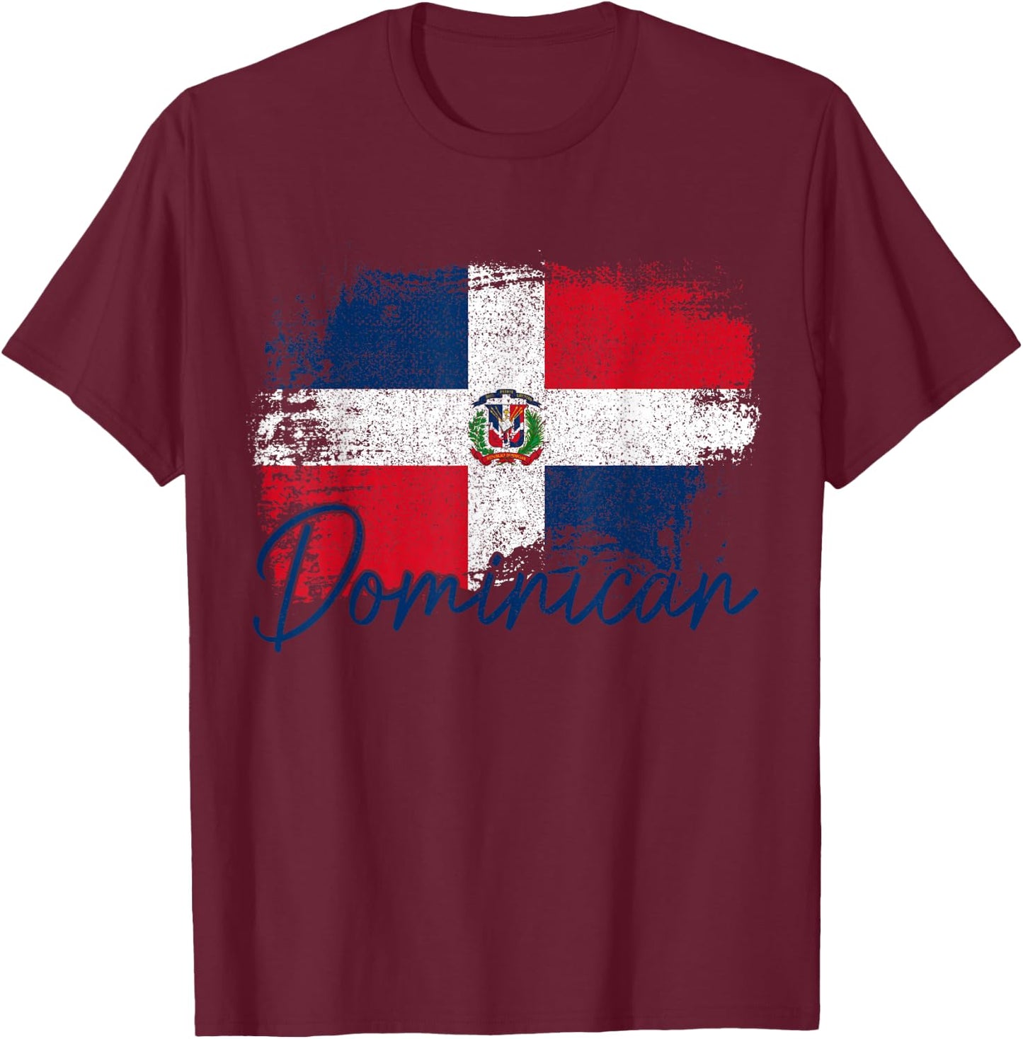 Dominican Republic Flag Dominican Roots T-Shirt - T-Shirt | Maroon