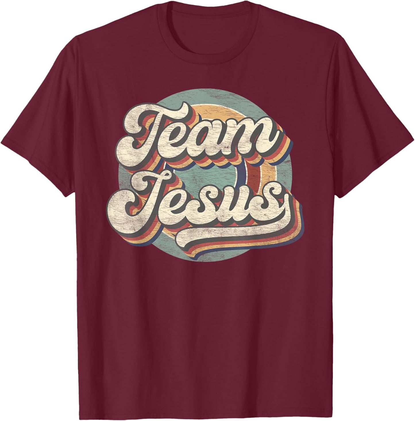 Retro Team Jesus Christian Bible Religious T-Shirt - T-Shirt | Maroon
