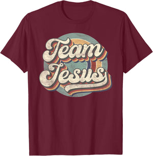 Retro Team Jesus Christian Bible Religious T-Shirt - T-Shirt | Maroon