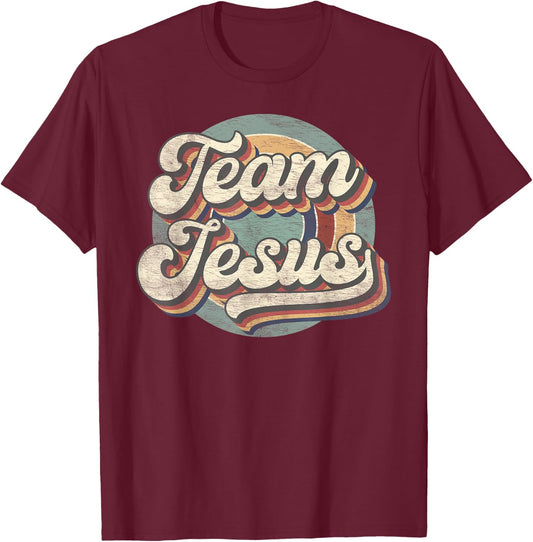 Retro Team Jesus Christian Bible Religious T-Shirt - T-Shirt | Maroon
