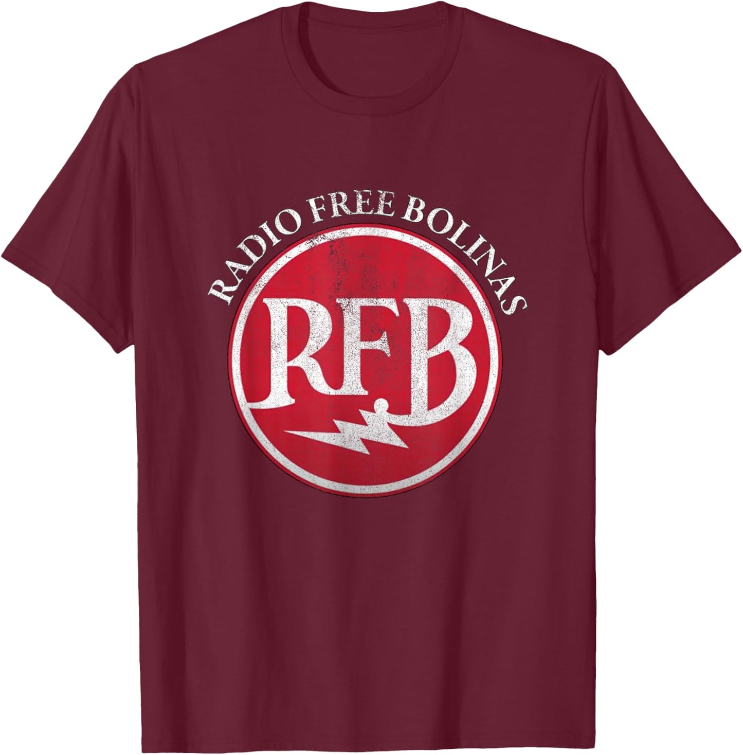 Radio Free Bolinas Vintage Marin County T-Shirt - T-Shirt | Maroon