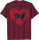 Schipperke Valentines Day Dog Love Fingerprint T-Shirt - T-Shirt | Maroon