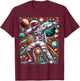 Astronaut Dabbing Space Galaxy T-Shirt - T-Shirt | Maroon