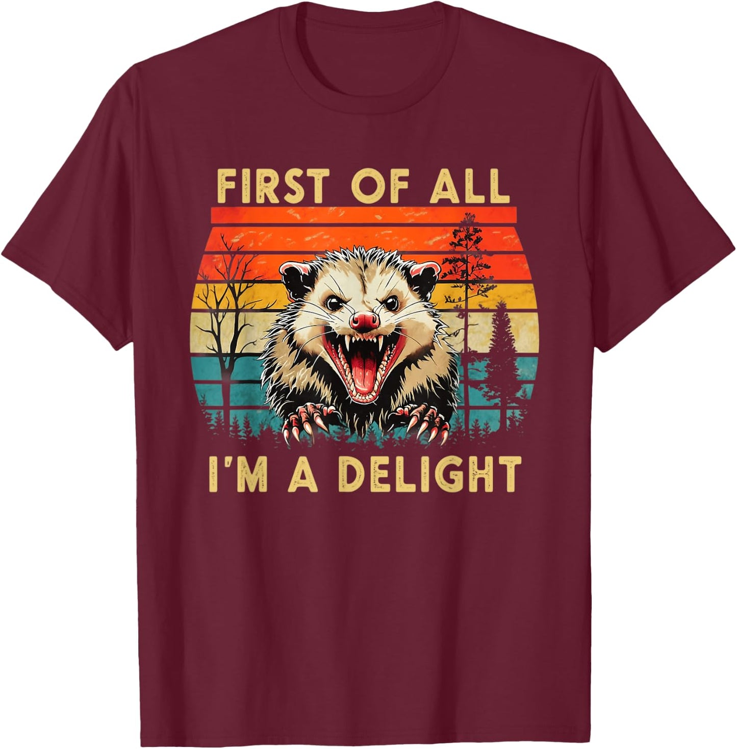 Actually I'm a Delight Possum Humor Shirt T-Shirt - T-Shirt | Maroon