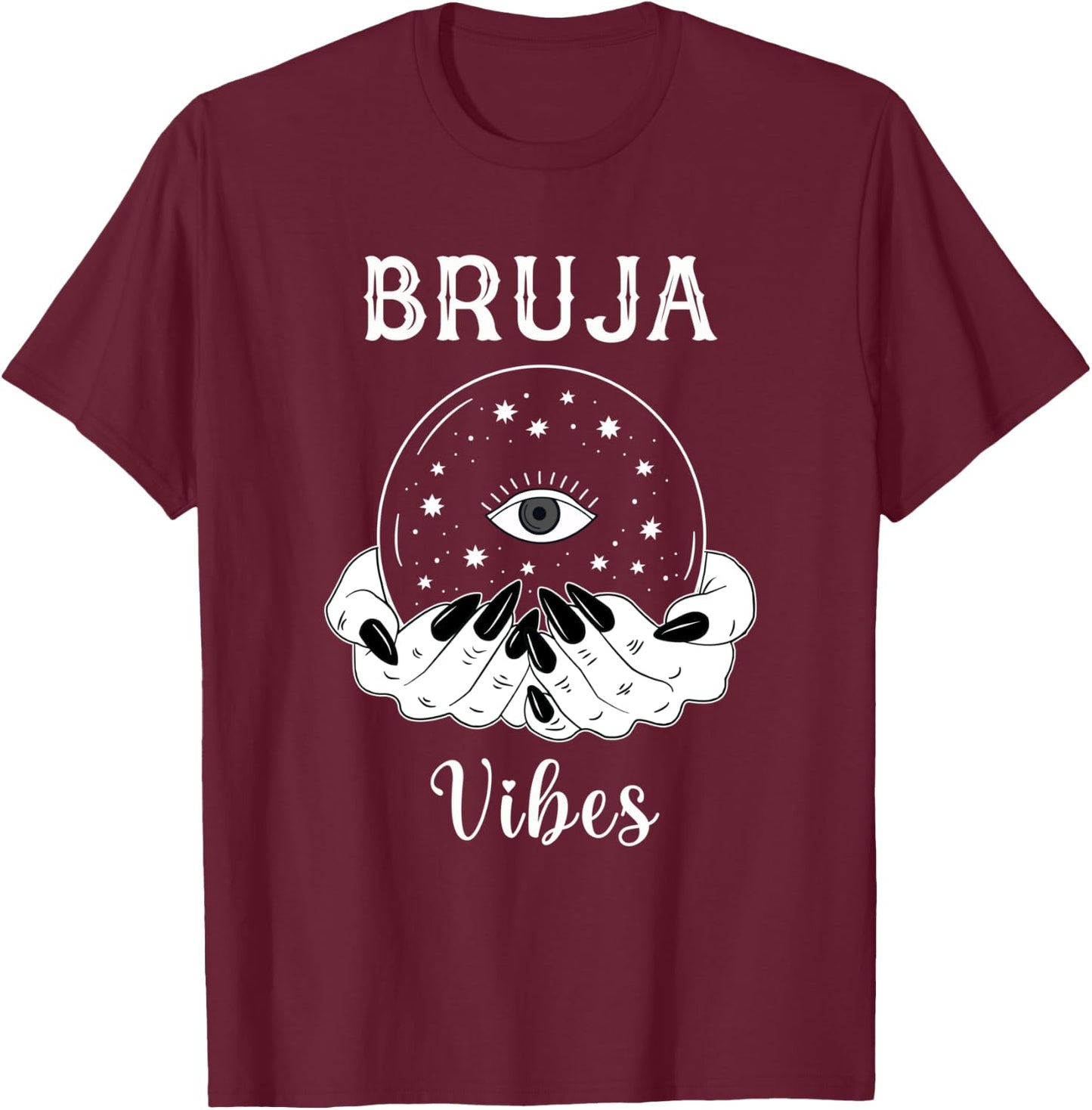Bruja Vibes Mexican Dia de Muertos Halloween Bruja T-Shirt - T-Shirt | Maroon