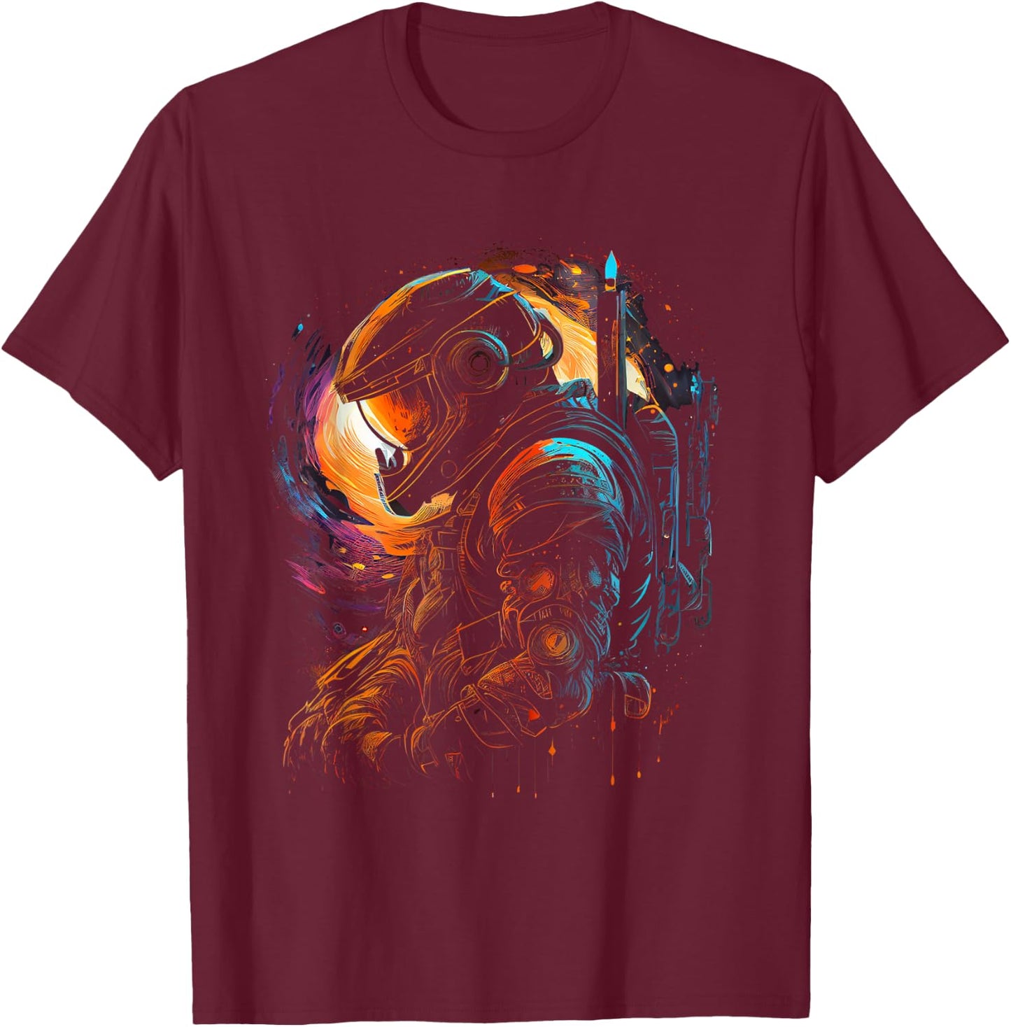 Astronaut Space Space Spaceship Planets Astronaut T-Shirt - T-Shirt | Maroon