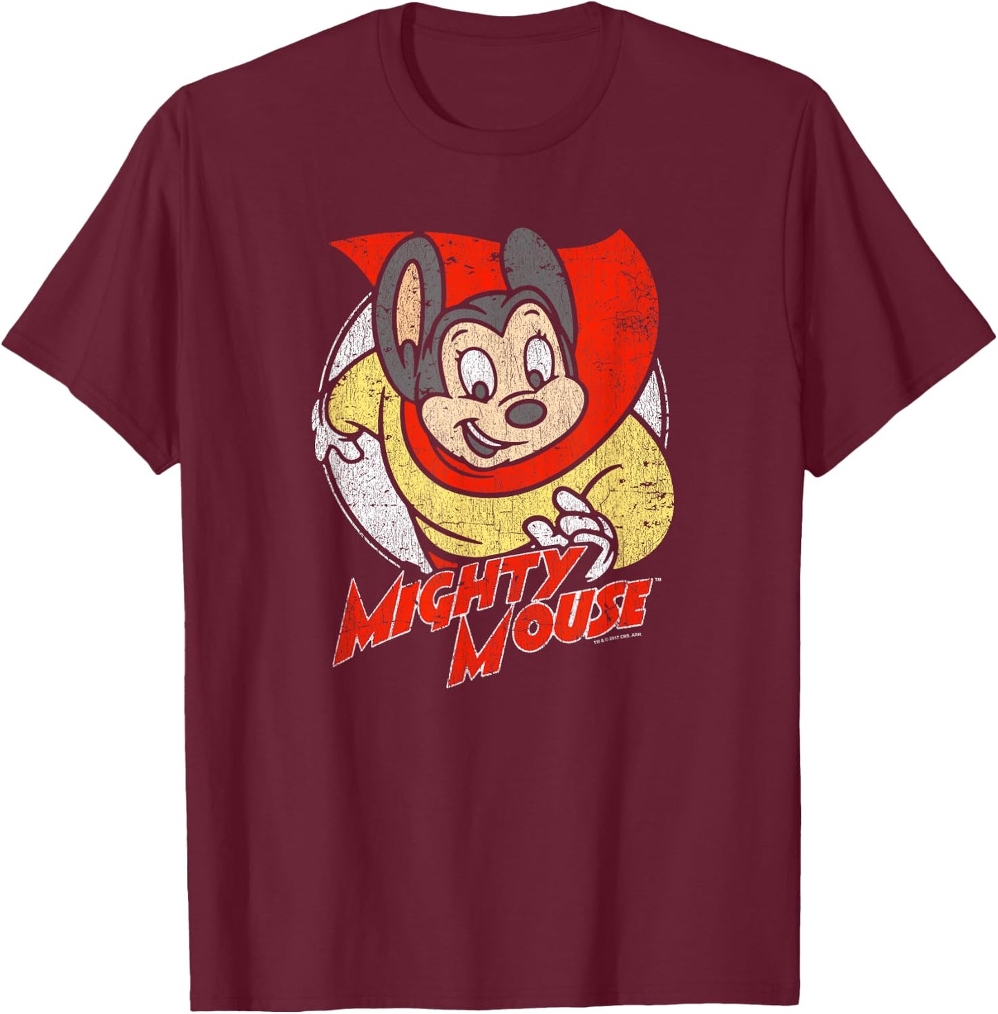 Mighty Mouse Mighty Circle T-Shirt - T-Shirt | Maroon