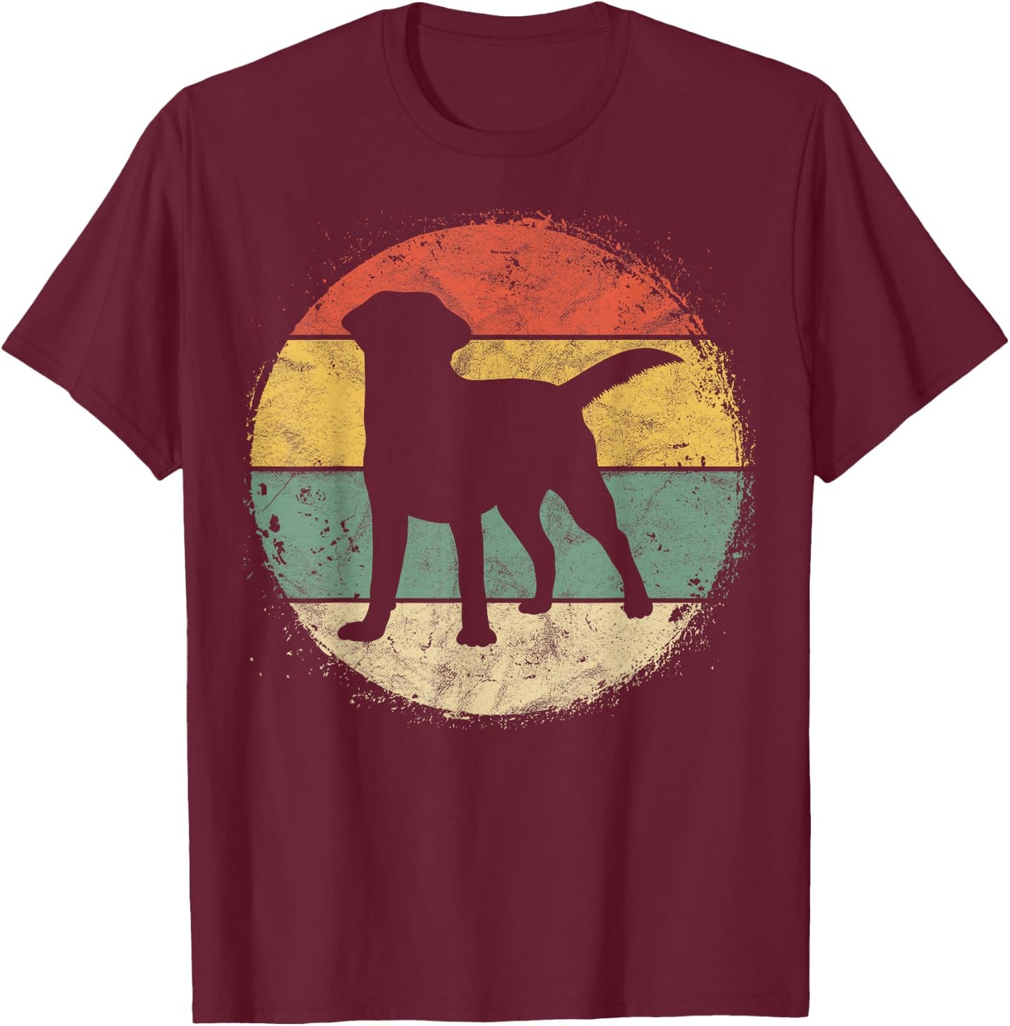 Circular Retro Labrador Owner Gift Golden Black Lab Dad Mom Small T-Shirt - T-Shirt | Maroon