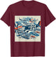 P51 Mustang WW2 Warplane US Airplane Infographics T-Shirt - T-Shirt | Maroon