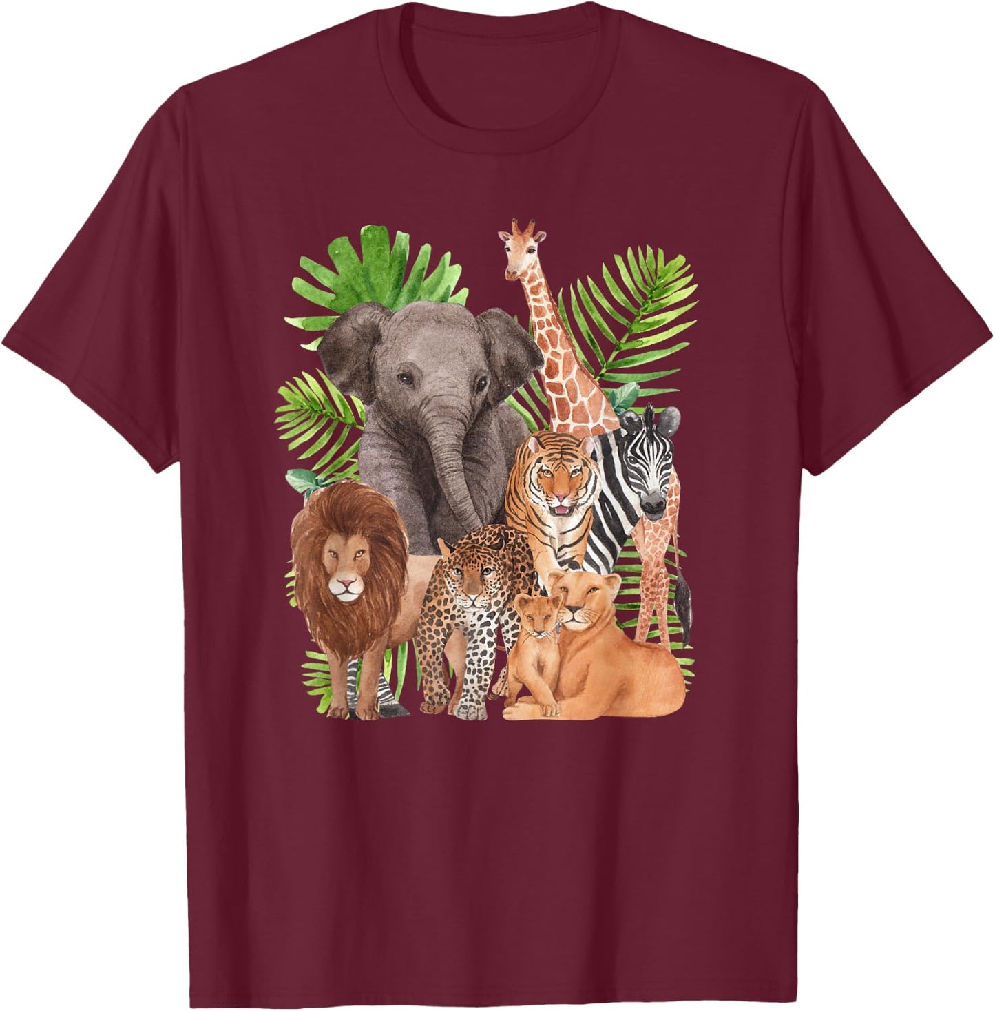 Zoo Animals Safari Jungle Animals Day At The Zoo T-Shirt - T-Shirt | Maroon