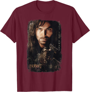 Warner Bros. Hobbit Kili Poster -Adults, Kids Grey Cotton, Polyester Short Sleeve Classic Fit T-Shirt - T-Shirt | Maroon