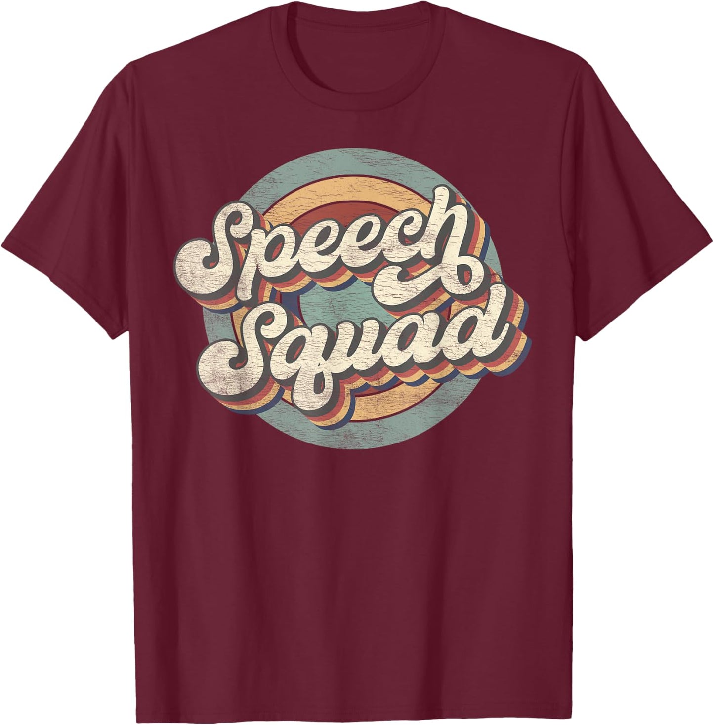 Speech Squad Speech Therapy Crew Hello Back To School Team T-Shirt - T-Shirt | Maroon