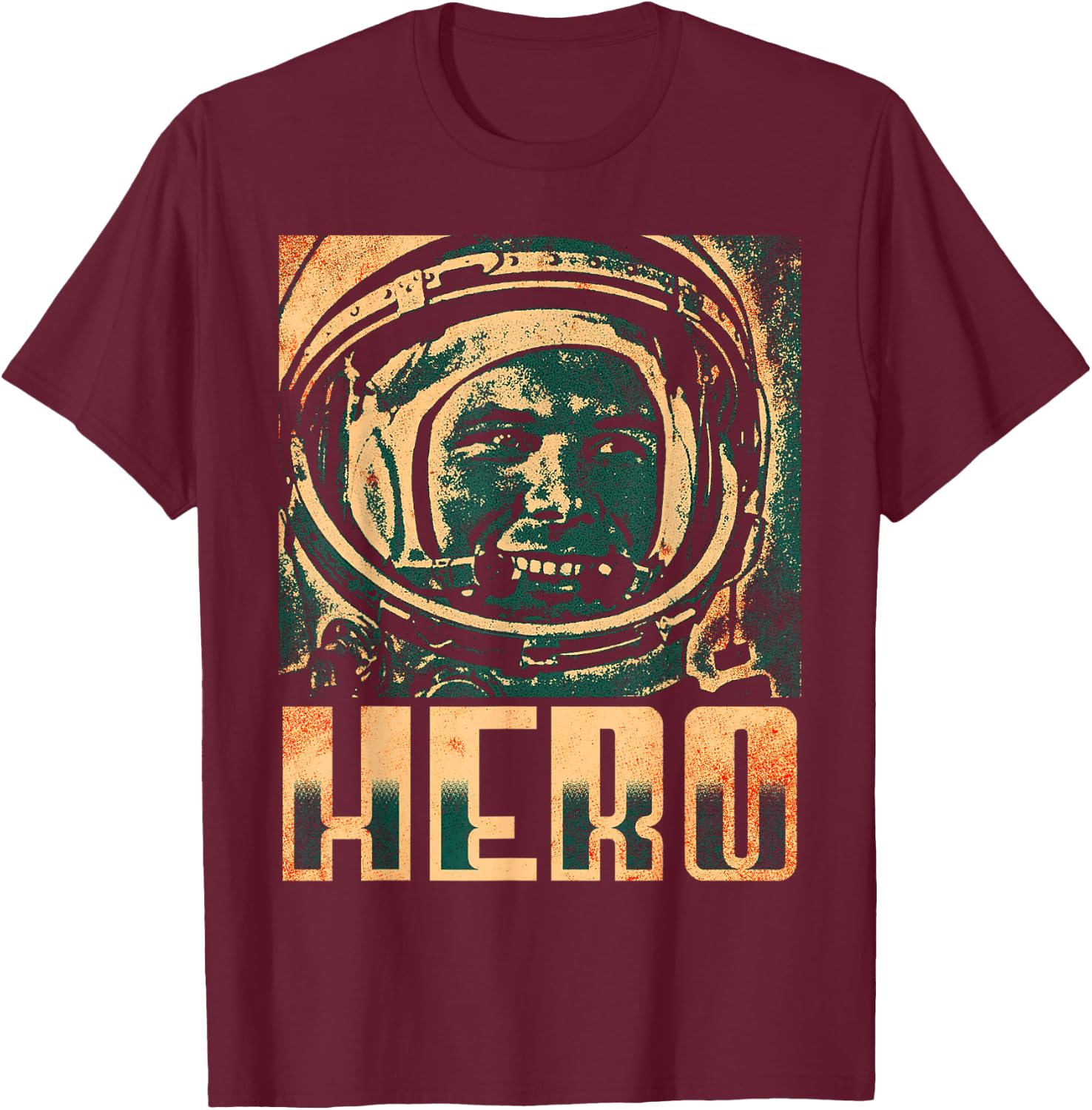 Yuri Gagarin Cosmonaut Astronaut First Space Soviet Union T-Shirt - T-Shirt | Maroon