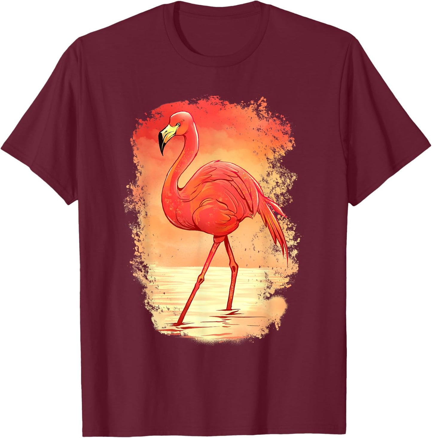 Flamingo Bird Design Animal Bird Animals T-Shirt - T-Shirt | Maroon
