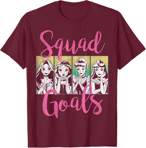 Disney Princess Squad Goals Vintage Group Shot Poster T-Shirt - T-Shirt | Maroon