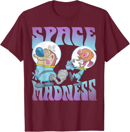 Ren and Stimpy Space Madness Astronaut T-Shirt - T-Shirt | Maroon