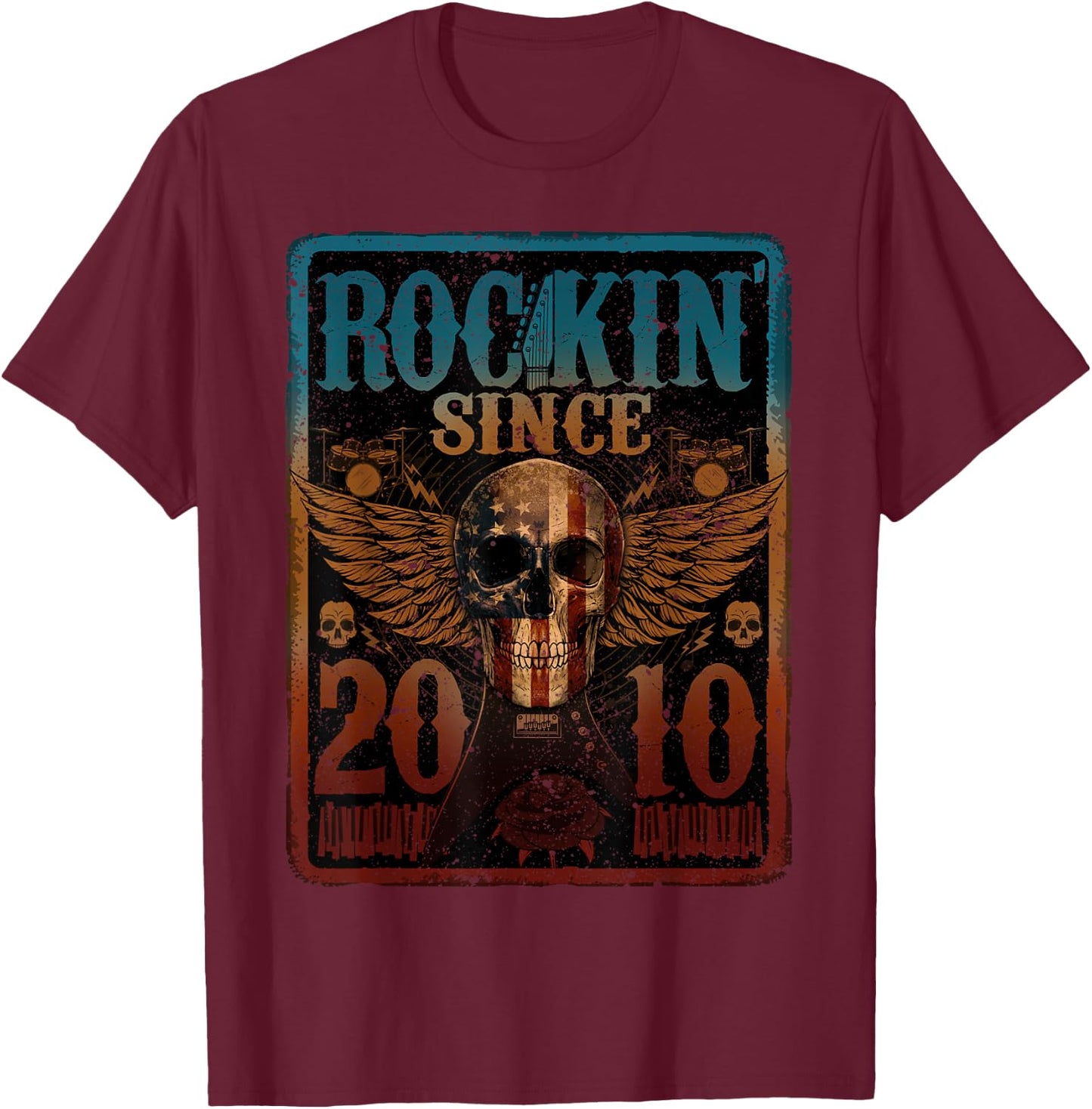 Rockin Since 2010 Shirt 14 Years Old 14th Birthday Classic T-Shirt - T-Shirt | Maroon