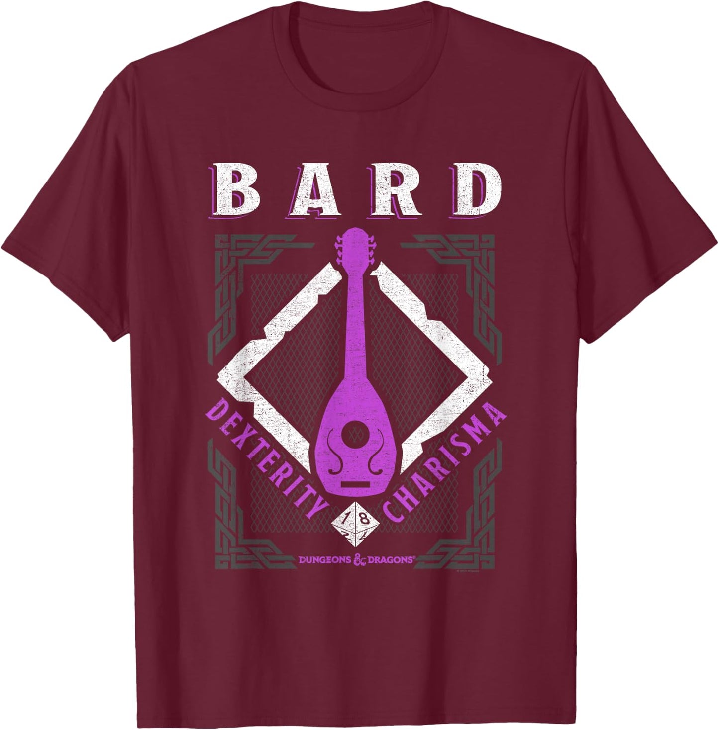 Dungeons & Dragons Bard Dexterity & Charisma T-Shirt - T-Shirt | Maroon