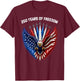250 Years 1776 2026 American Flag Patriotic Jets Anniversary T-Shirt - T-Shirt | Maroon