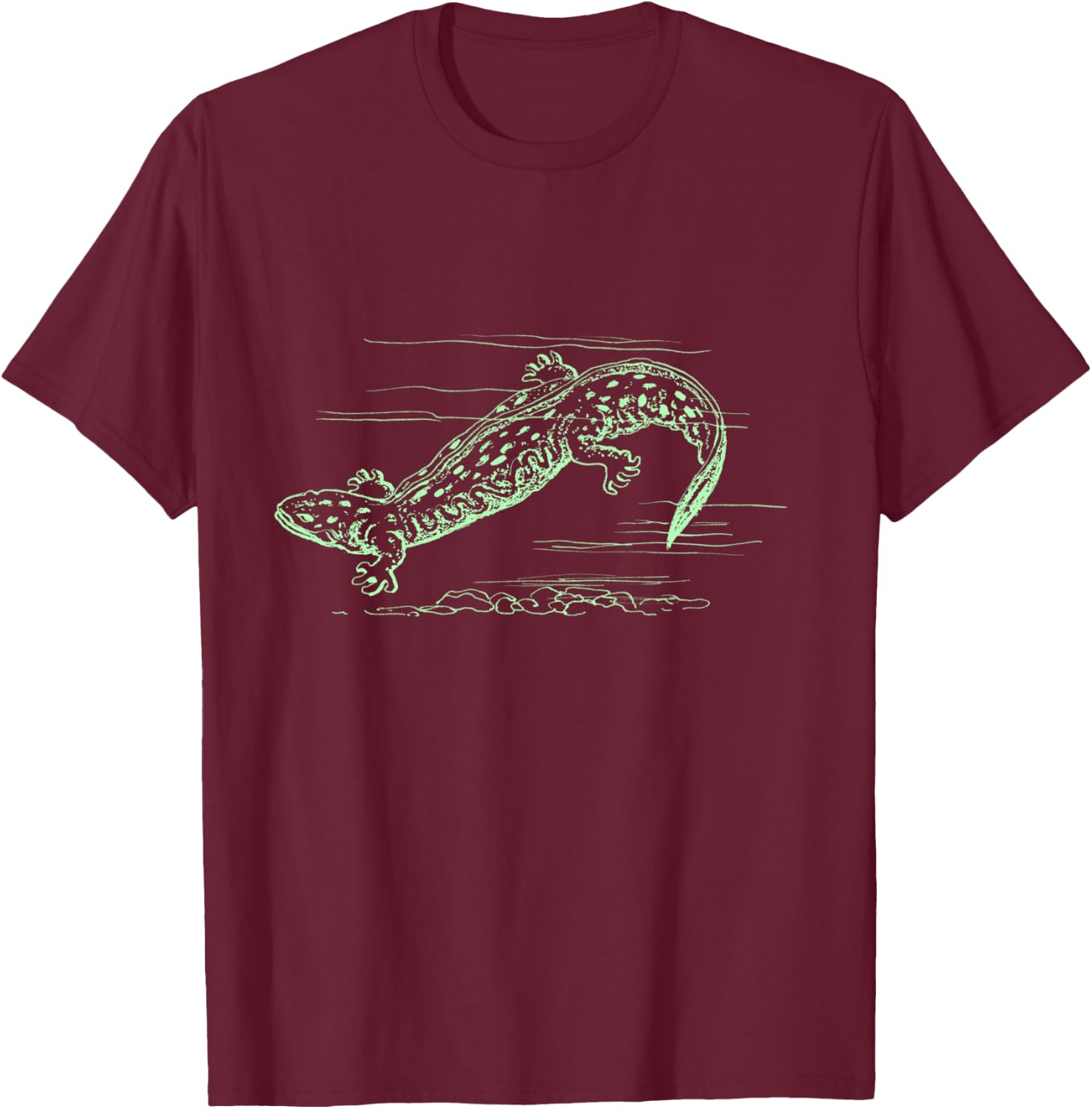 Cool Hellbender Salamander Graphic Biologist T Shirt T-Shirt - T-Shirt | Maroon