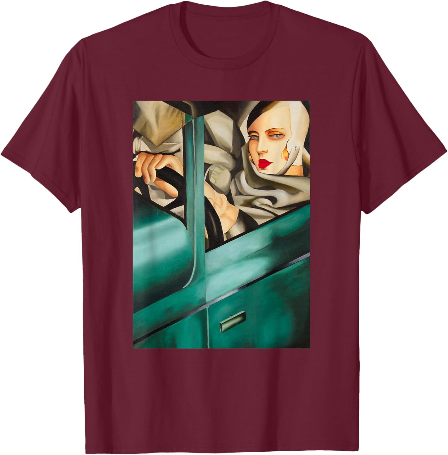 Painting by Lempicka Self-Portrait Autoportrait T-Shirt - T-Shirt | Maroon