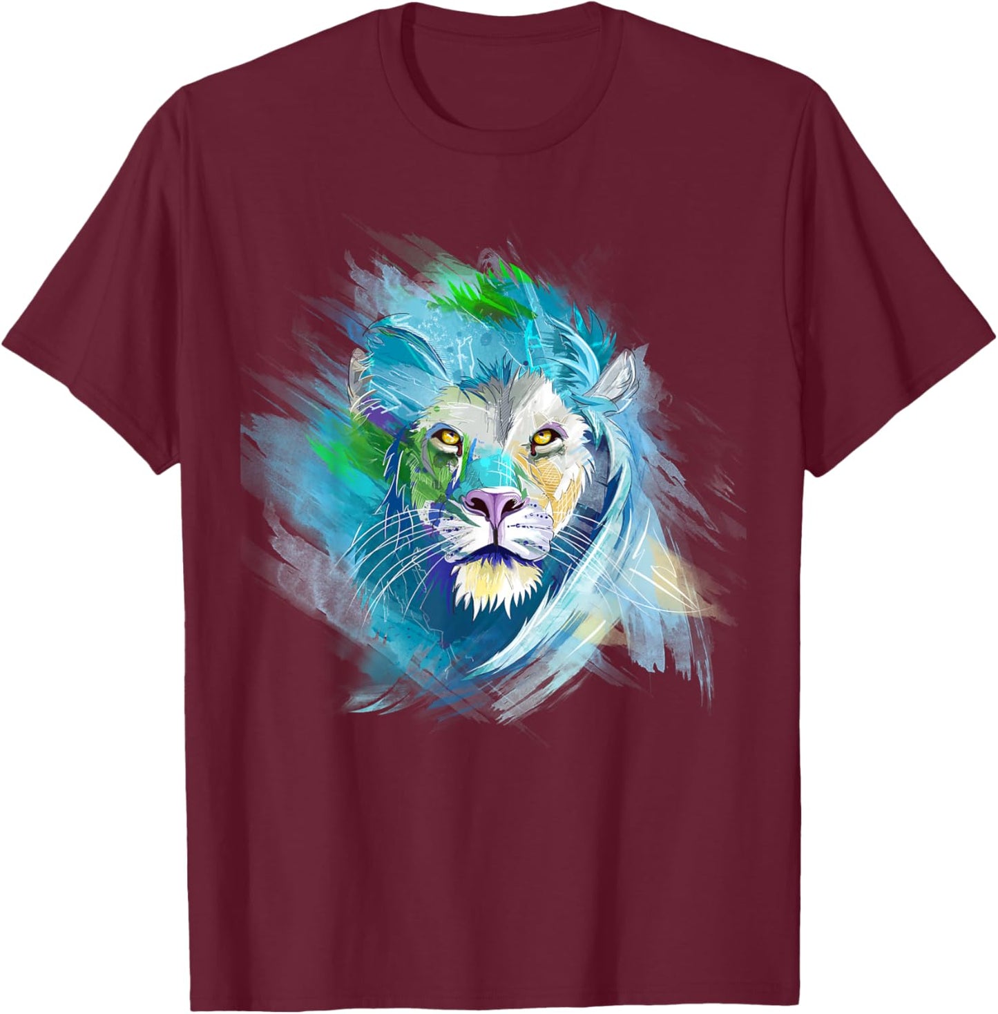 Lion Shirt Men Women Lion Lover Graphic Lion T-Shirt - T-Shirt | Maroon