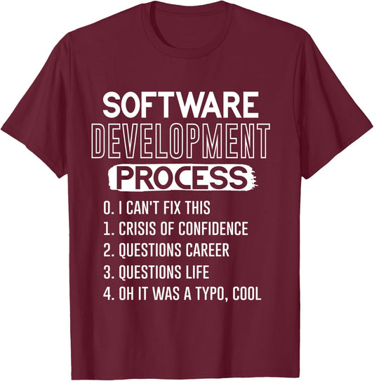 Software Development | Funny Coding Programming Programmer T-Shirt - T-Shirt | Maroon