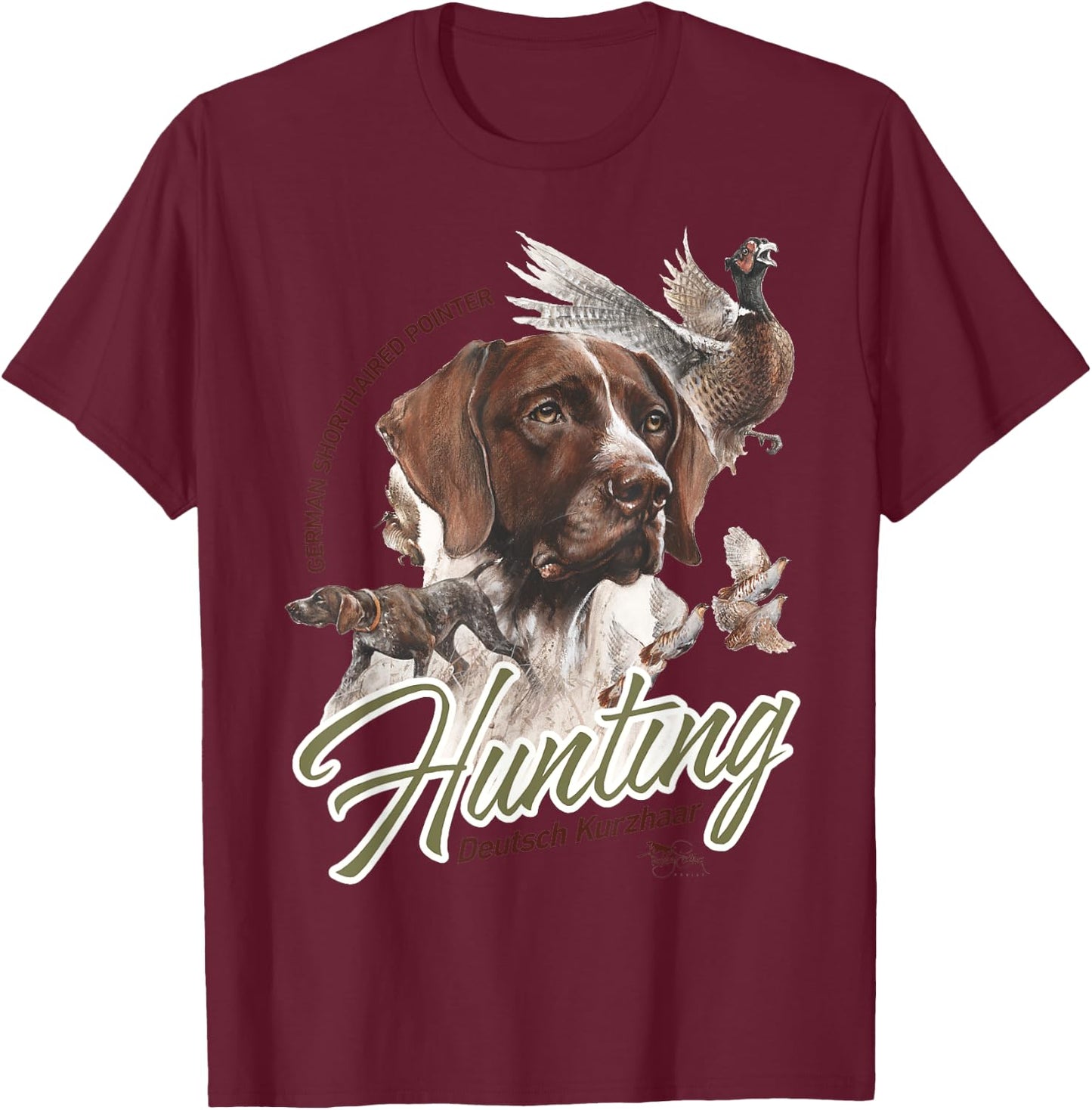Dog T shirt GERMAN SHORTHAIRED POINTER GSP Hunting Dogs T-Shirt - T-Shirt | Maroon