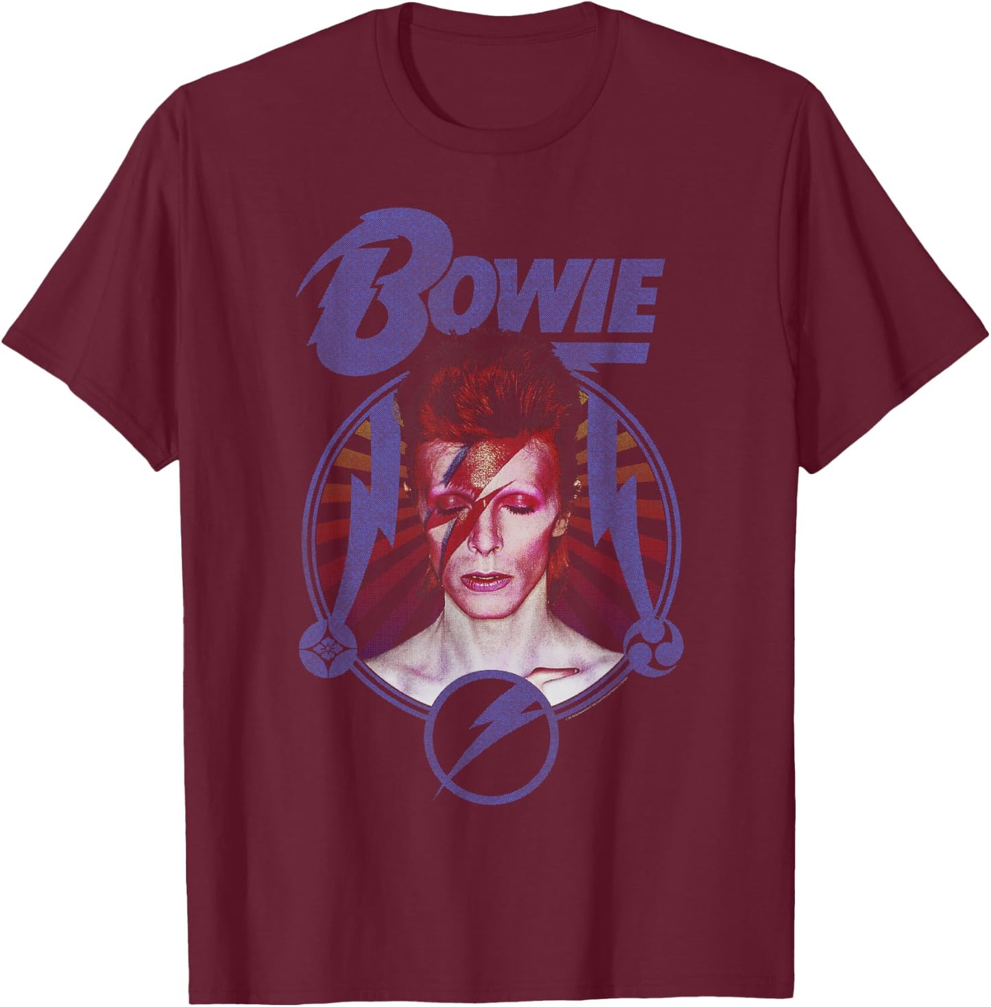 David Bowie - Blue Lightning T-Shirt - T-Shirt | Maroon